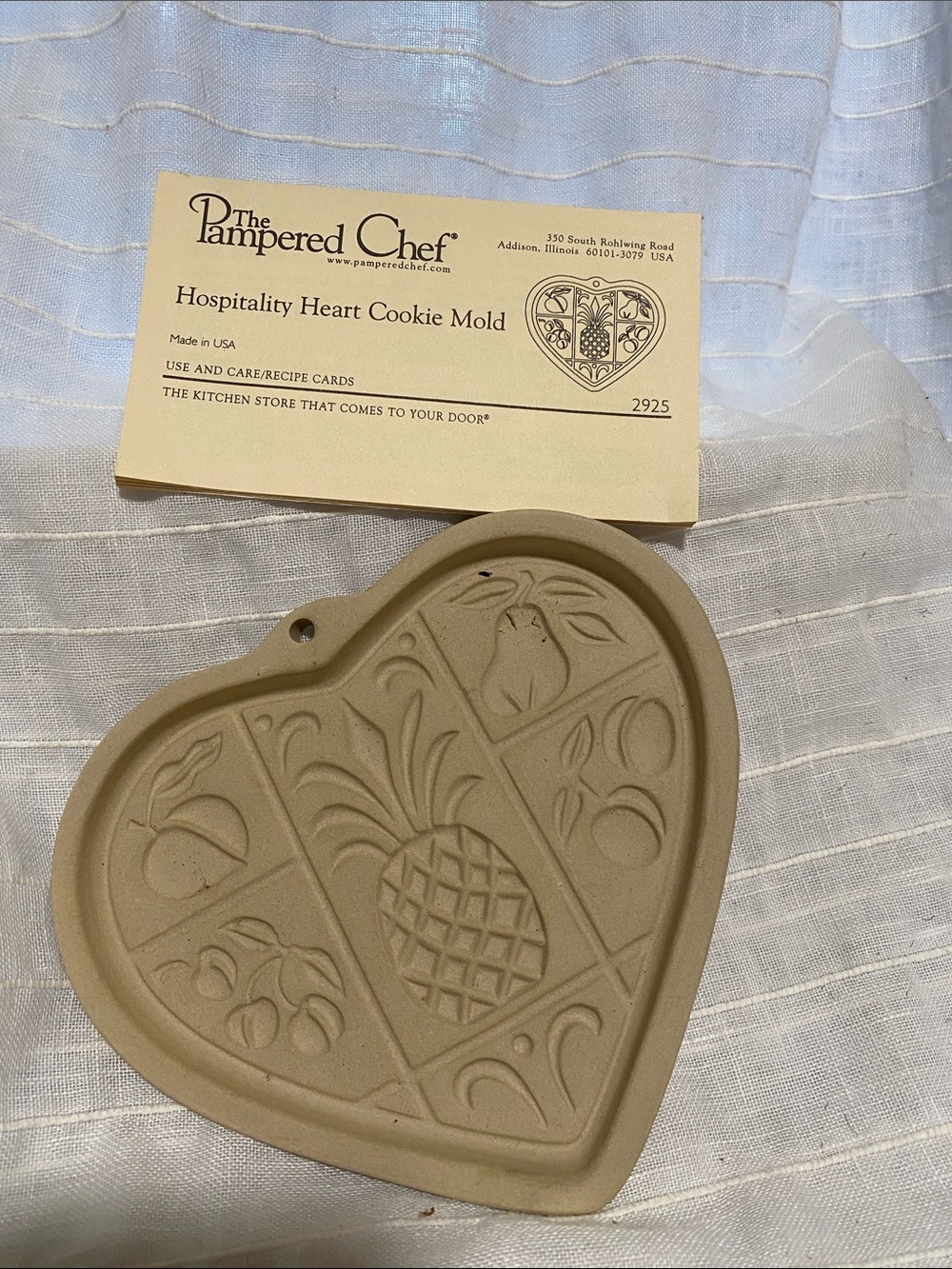 The Pampered Chef Heart-Shaped Cookie Mold in Tan